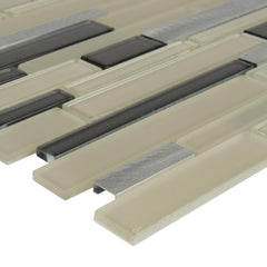 MSI Urbanka Interlocking 12 in. x 12 in. x 6mm Glass Metal Mesh-Mounted Mosaic Tile - Tenedos