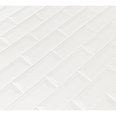 MSI Whisper White Beveled 2x6 Ceramic Mesh-Mounted Mosaic Wall Tile (10 sq. ft. / case)