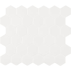 MSI White Glossy Hexagon 2 in. Porcelain Mesh-Mounted Mosaic Floor Wall Tile (Box of 15 Sheets/14.4 sq.ft)