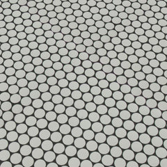 MSI Penny Round Bianco 11.3 in. x 12.2 in. x 6 mm Ceramic Mesh-Mounted Mosaic Tile