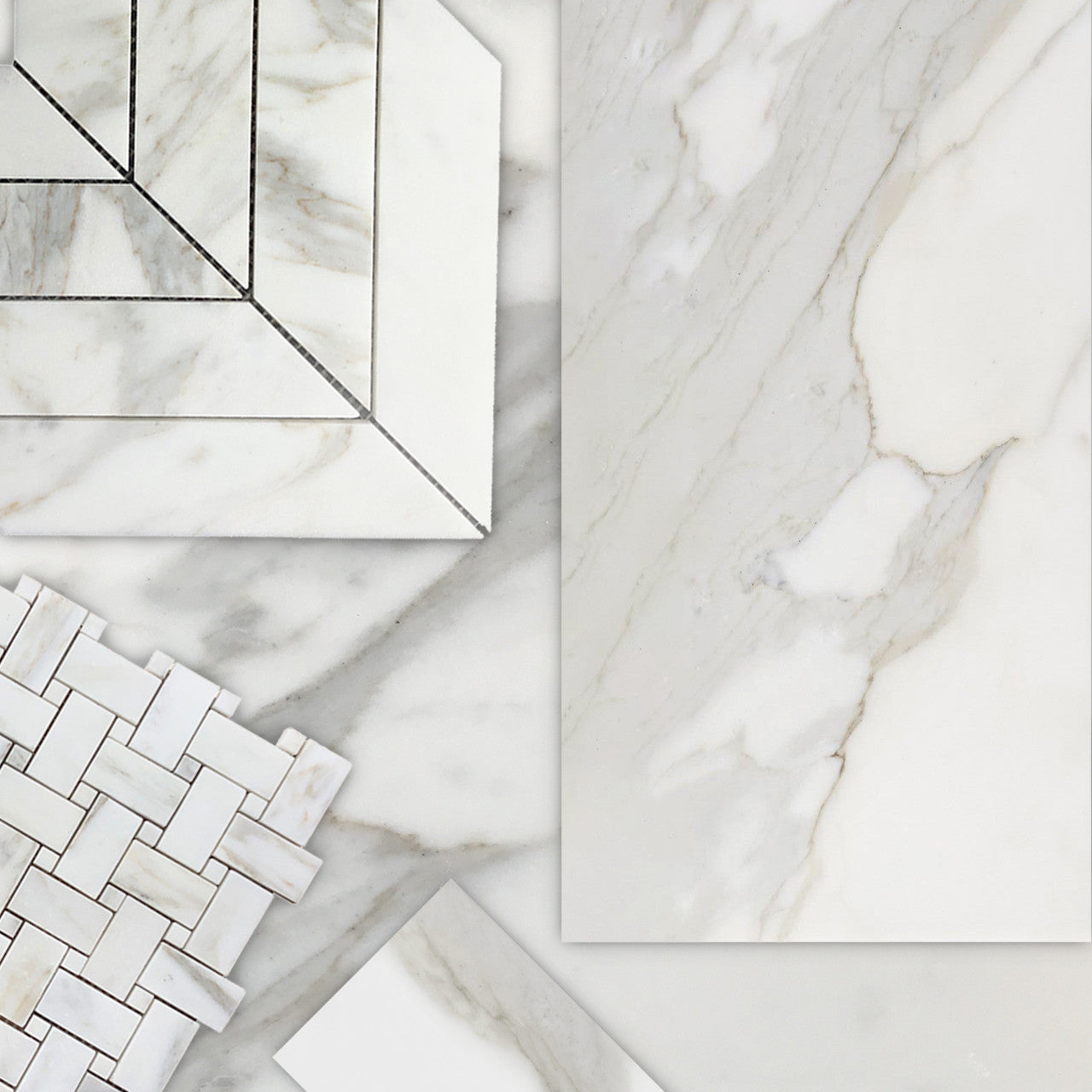 18x36 Calacatta Gold Italian Marble Tile Honed (Matte)