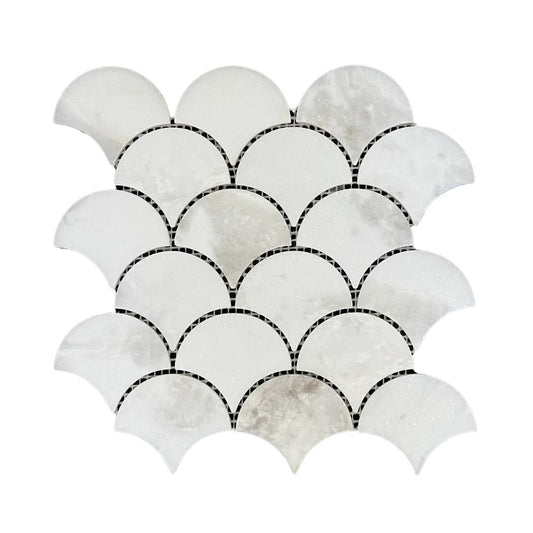 Tenedos HTC189 Luna Wave Honed Marble Mosaic Tile