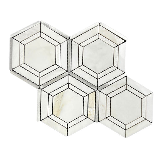 Tenedos HTC151 Pyrite Stone Metal Blend Mesh Mounted Mosaic Tile 10.83 in. x 12.44 in. x 8mm (0.94 sq. ft/Case) (Silver)