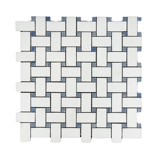 Tenedos HTC194 Ivory Weave Marble Mosaic Tile