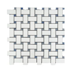 Tenedos HTC194 Ivory Weave Marble Mosaic Tile