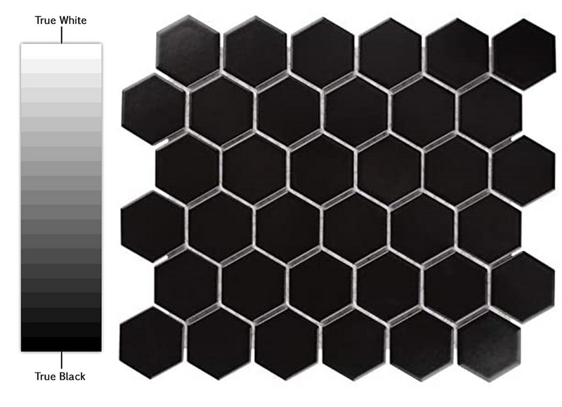Retro 2x2 Porcelain Glazed Mosaic Wall Floor Tile Backsplash Matte Black (Set of 10)