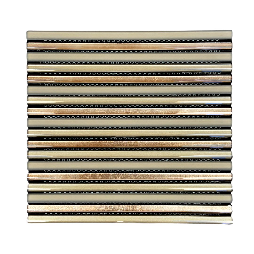 Tenedos HTC198 Amber Ridge Glass Mosaic Tile