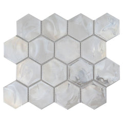 Tenedos HTC150 Violet Hexagon 10.95 in. x 12.6 in. Mixed Glass Floor and Kitchen Bathroom Wall Tile (0.96 sq. ft./Each)