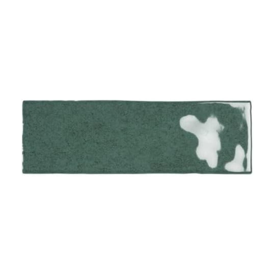 Tenedos HTC184 Ceramic Subway Wall Tile Handmade Look Glossy Glaze for Backsplash Kitchen, Bathroom Shower, Accent Wall (1, Emerald Dream)