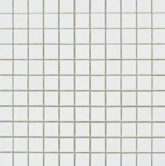 Thassos White Greek Marble 1x1 Mosaic Floor Wall Tile Backsplash Polished for Kitchen, Bathroom Shower, Accent decor, Fireplace