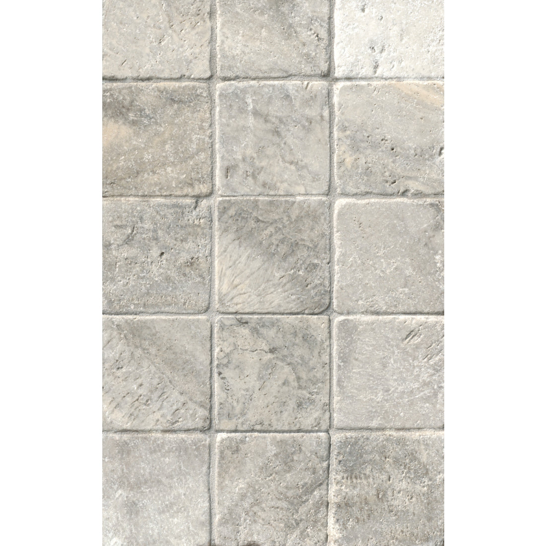 Tenedos 4x4 Silver Philadelphia Tumbled Travertine Natural Stone Wall Flooring Tile (Box of 5 sq.ft/45 pieces)
