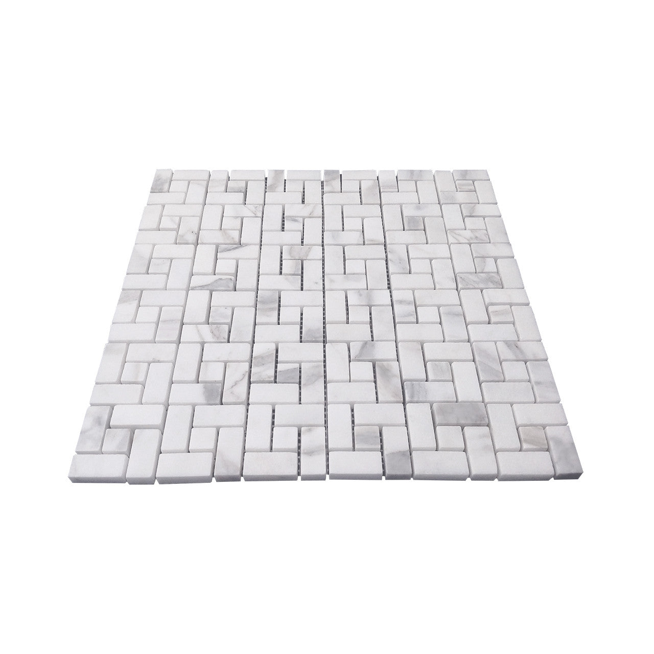 Calacatta Gold Marble Target Pinwheel Mosaic Tile with Calacatta Gold Dots Polished (Glossy)