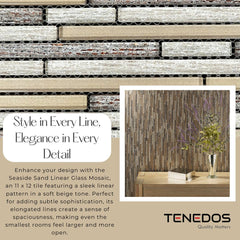 Tenedos HTC199 Seaside Sand Linear Glass Mosaic Tile