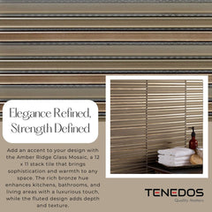 Tenedos HTC198 Amber Ridge Glass Mosaic Tile