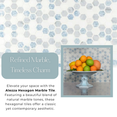 Tenedos Alezza Polished Marble Mesh-Mounted Mosaic Tile 1 piece