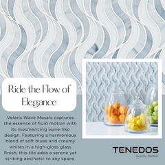 Tenedos HTC178 Velaris Wave Glass Mosaic Tile-1 piece