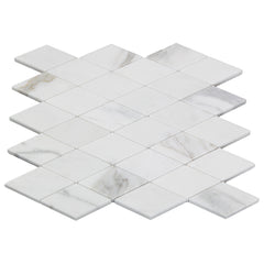 Calacatta Gold Italian Marble Large Diamond Mosaic Tile Polished
