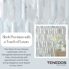Tenedos Pearl Arrow Glass Mosaic Tile-1 piece