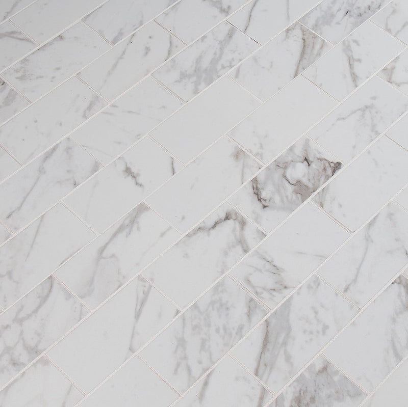 MS International Carrara Look 2x4 Porcelain Floor Wall NPIECAR2X4P Mesh-Mounted Tile 12 x 12 in. x 10 mm