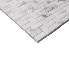 Calacatta Gold Marble Target Pinwheel Mosaic Tile with Calacatta Gold Dots Polished (Glossy)