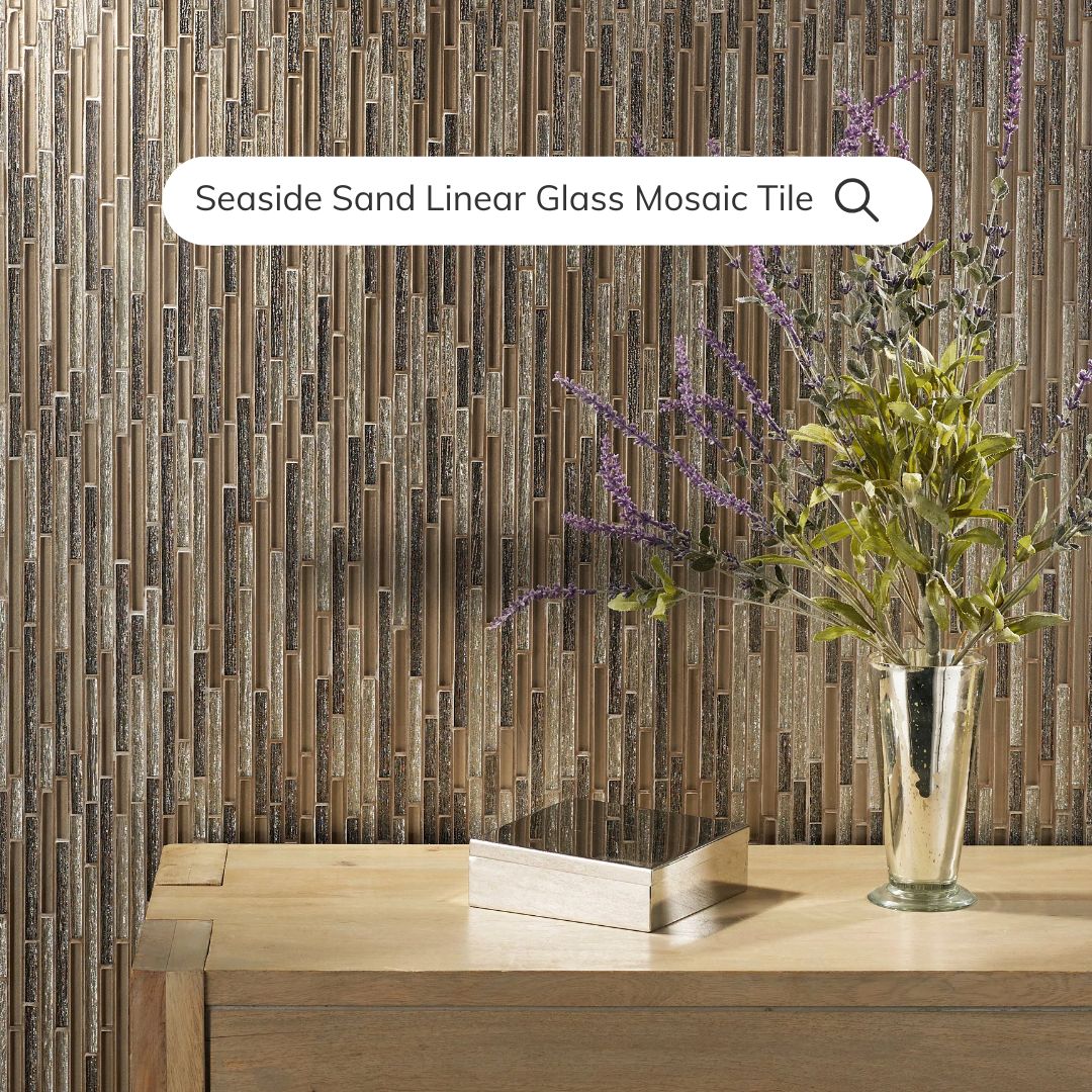 Tenedos HTC199 Seaside Sand Linear Glass Mosaic Tile