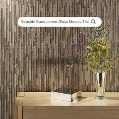 Tenedos HTC199 Seaside Sand Linear Glass Mosaic Tile