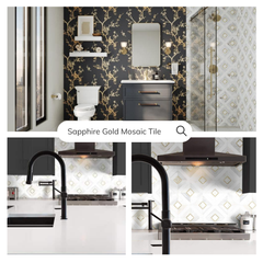 Tenedos Sapphire Gold 12 in. x 12 in. Honed Marble Floor and Wall Tile-1 piece