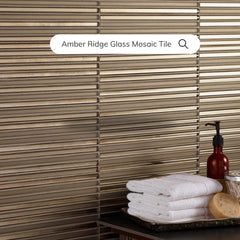 Tenedos HTC198 Amber Ridge Glass Mosaic Tile