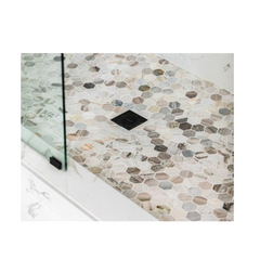 Threshold Shower Curb Pure Super White Engineered Marble 60 inch Length and custom Width