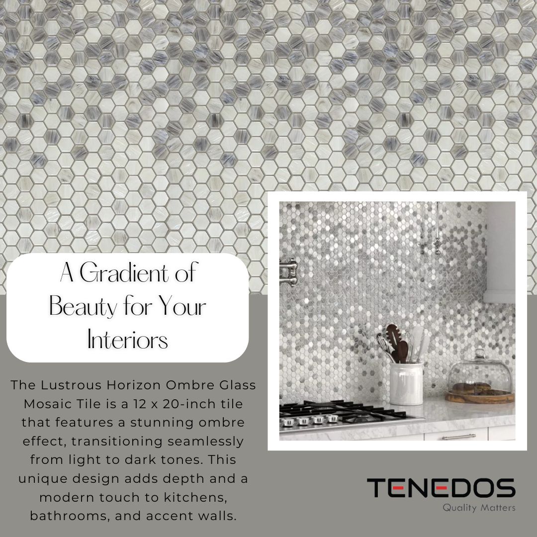 Tenedos HTC266 Lustrous Horizon Ombre Glass Mosaic Tile