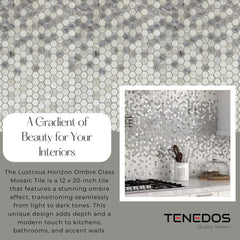 Tenedos HTC266 Lustrous Horizon Ombre Glass Mosaic Tile