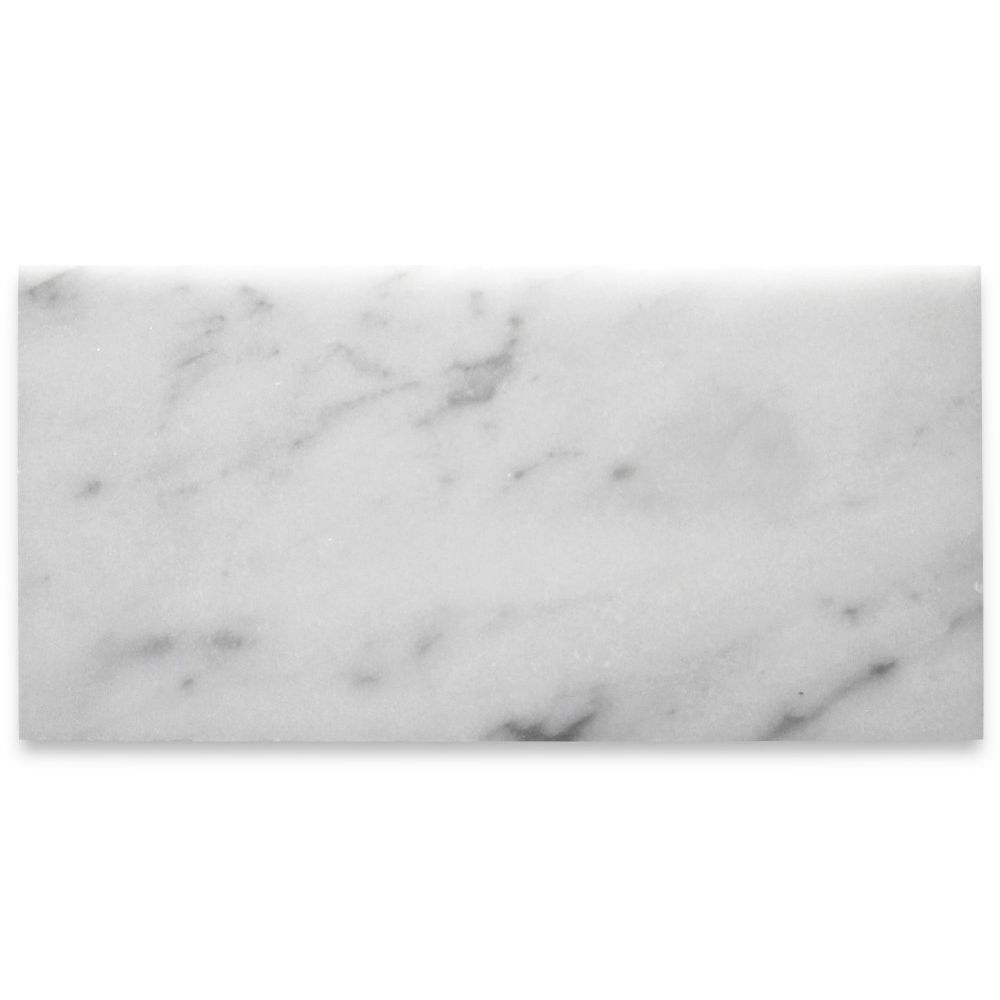 Carrara 3x6 White Italian Carrera Marble Subway wall Floor Tile Backsplash Polished (8 pieces) 1 sqft