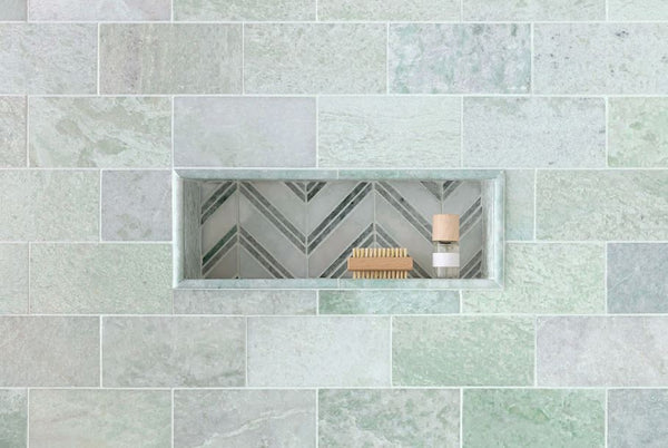 Ming Green 3x6 Polished Marble Floor Wall Tile for Kitchen Backsplash, Bathroom Shower, Fireplace, Accent Decor