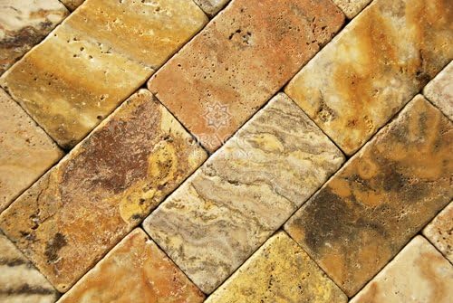 Tenedos TLSDS-3x6-SCT Scabos 3X6 Tumbled Travertine Floor Wall Pool Tile for Kitchen Backsplash, Bathroom Shower, Patios, Fireplace, Accent Decor