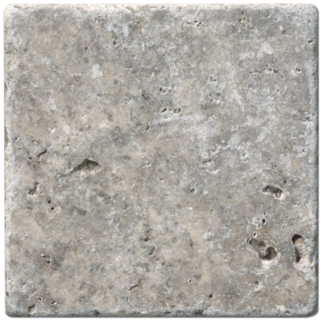 Tenedos 4x4 Silver Philadelphia Tumbled Travertine Natural Stone Wall Flooring Tile (Box of 5 sq.ft/45 pieces)