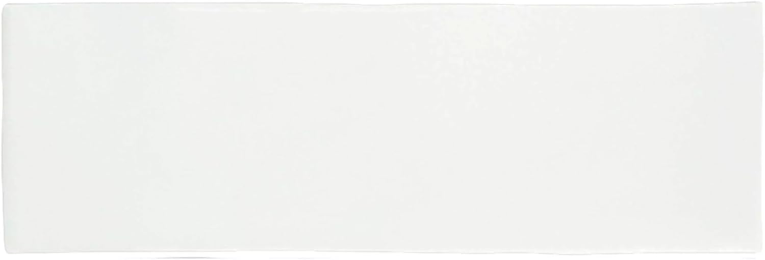 Tenedos HTCFD 2x6 Glossy White Porcelain Wall Tile, High Gloss Finish, Pressed Edge, Bathroom Floor & Shower Wall Suitable, Indoor Outdoor Use – Box of 66 Pieces