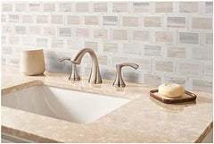 Beige Grey Marble Look Decorative Glass Accent Panel – 2x4 Geometric Brick Pattern – Polished Finish – 1 Sheet