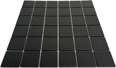 Black Matte Charcoal Porcelain Wall & Floor Tile (1 Sheet)