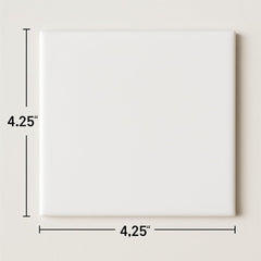 4x4 White Ceramic Tile-Box of 10 pcs