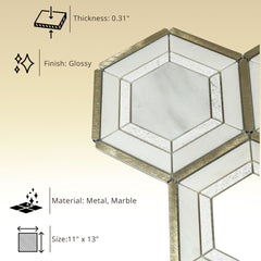 Tenedos HTC151 Pyrite Stone Metal Blend Mesh Mounted Mosaic Tile 10.83 in. x 12.44 in. x 8mm (0.94 sq. ft/Case) (Gold)