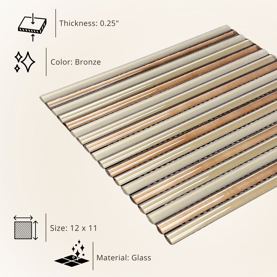 Tenedos HTC198 Amber Ridge Glass Mosaic Tile
