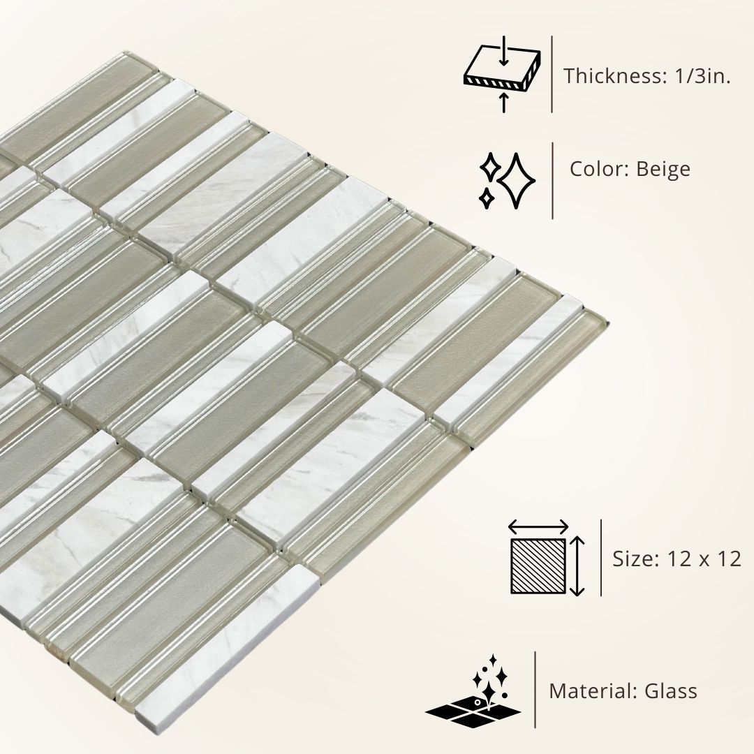 Tenedos HTC197 Sierra Luxe Mosaic Glass Mosaic Tile