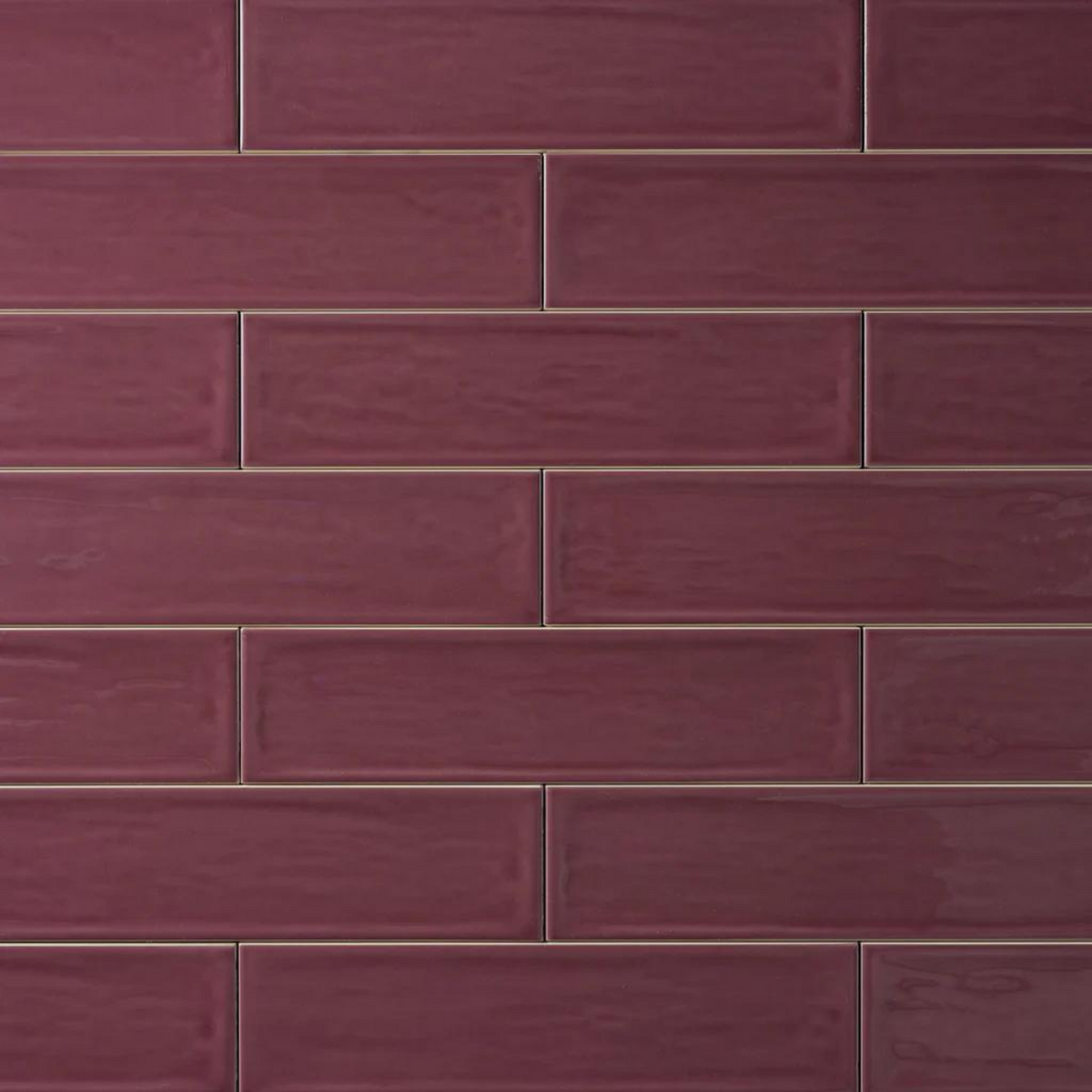 Tenedos Burgundy Purple Handmade Ceramic Subway 3x12 Wall Tile Backsplash Gloss Finish 3 Inch X 12 Inch for Kitchen, Bathroom Shower, Accent Decor, Fireplace