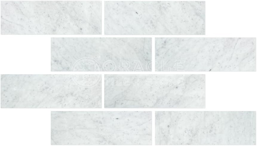 Carrara White Italian (Bianco Carrara) Marble 4x12 Field Wall Floor Tile Backsplash Honed