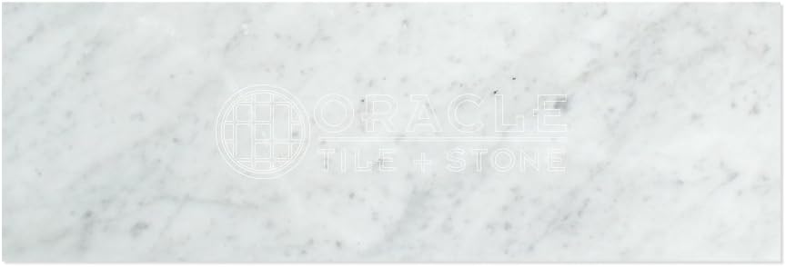 Carrara White Italian (Bianco Carrara) Marble 4x12 Field Wall Floor Tile Backsplash Honed