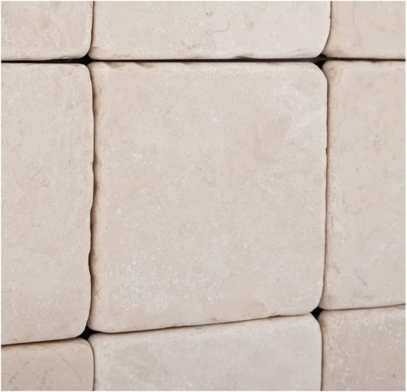 Crema Marfil Spanish Marble 4 X 4 Subway Field Tile Tumbled