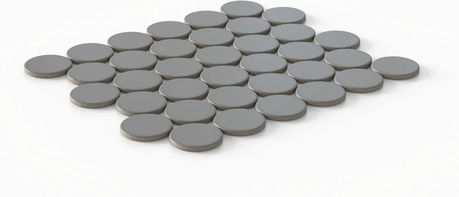Tenedos 2" Matte Grande Penny Round Porcelain Mosaic Tile for Bathroom, Shower, Kitchen Backsplash, Wall, Floor, Café, Restaurant, Commercial