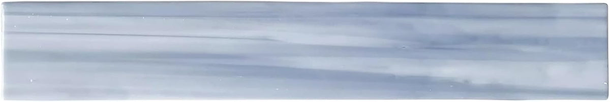 Tenedos HTCFD 2x12 Polished Blue Swirl Glass Wall Tile, Marble-Effect Linear Design, Straight Edge Decorative Tile for Backsplash and Shower Walls