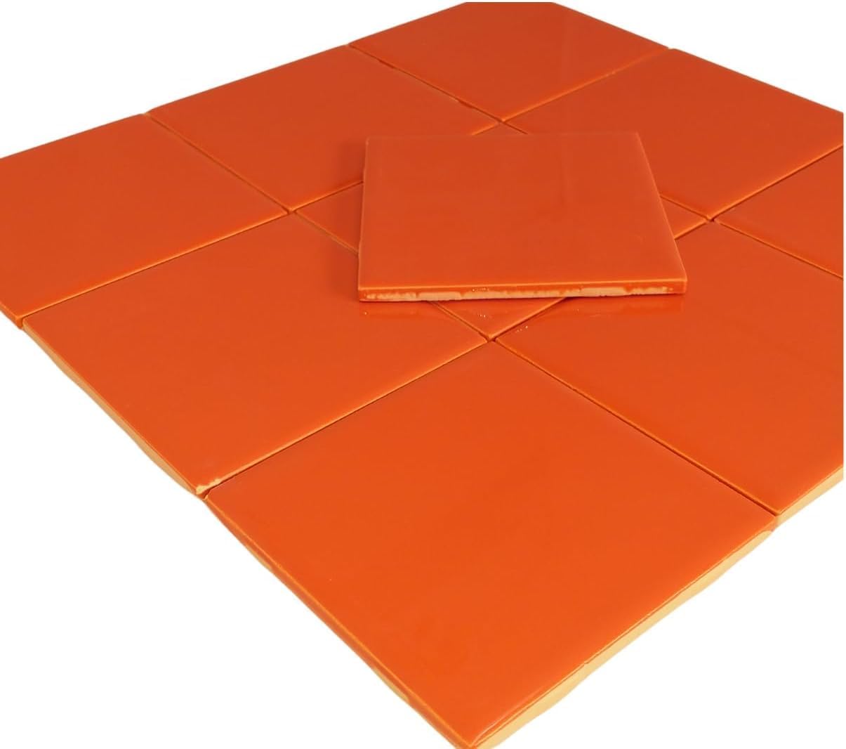 4x4 Orange Ceramic Tile-Box of 10 pcs