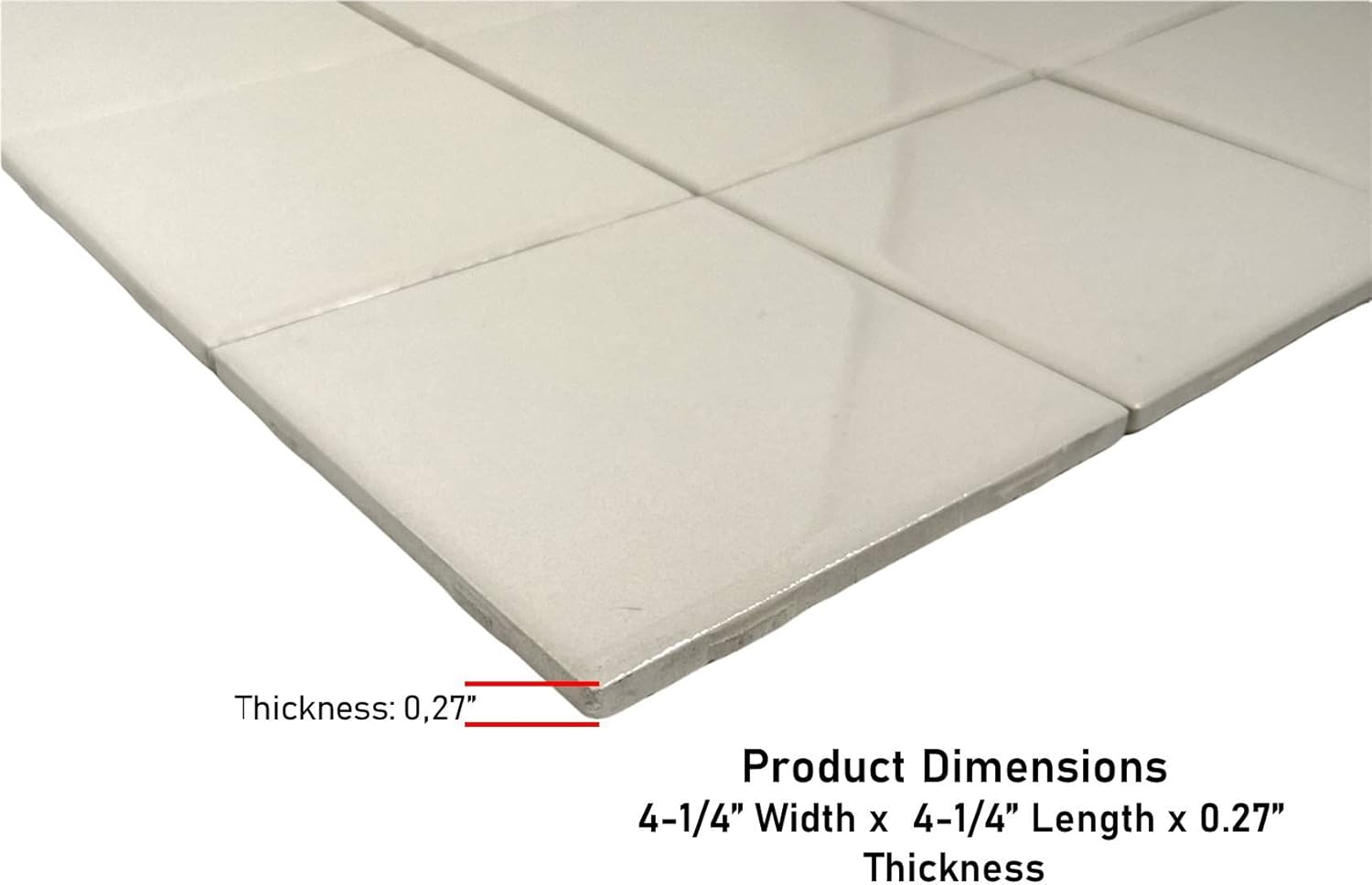 4x4 Almond Ceramic Tile-Box of 10 pcs